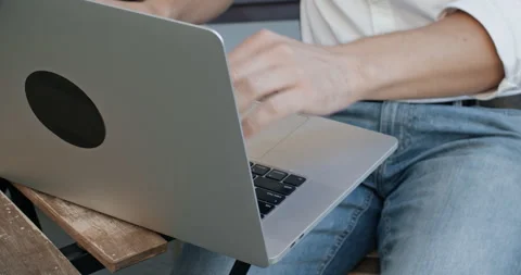 Freelance worker entering information for project Stock Footage 254692692