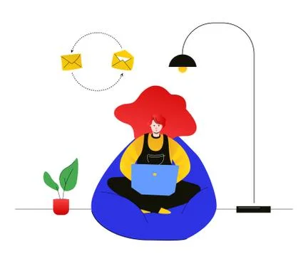 Freelance worker - modern flat design style illustration Stock Illustration