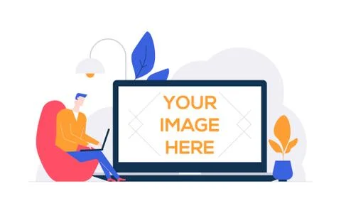 Freelance worker - modern flat design style illustration Illustrazione stock
