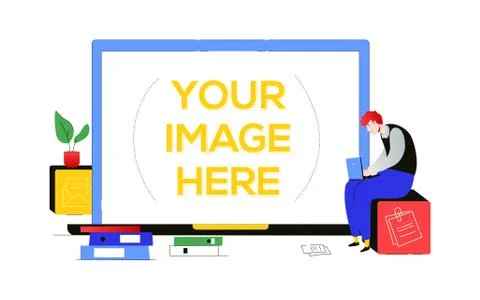 Freelance worker - modern flat design style illustration Stock Illustration