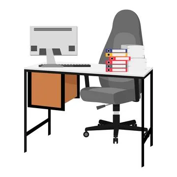 Freelance workspace with file Stock Illustration