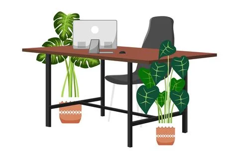 Freelance workspace Stock Illustration