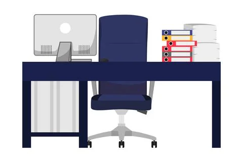 Freelance workspace isolated on white background Stock Illustration