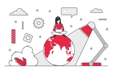 Freelance worldwide developer 스톡 일러스트