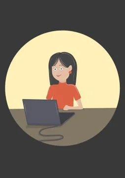 Freelancer at the computer Stock Illustration