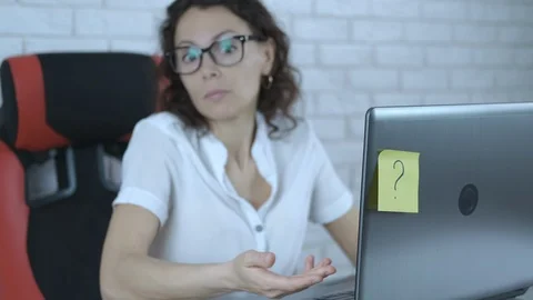 Freelancer with computer problem. Stock Footage 121437416