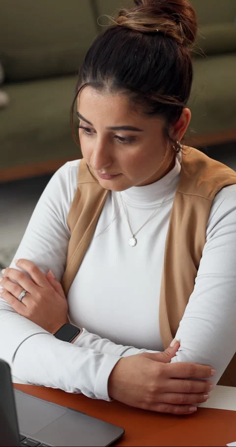 Freelancer, data entry and woman with laptop in home, financial report or Stock Footage 337507311