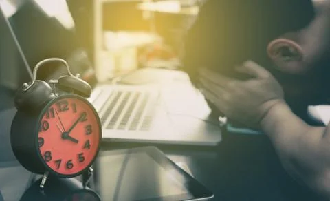 Freelancer is fail to finish his work in deadline time Stock Photos