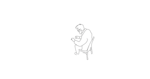 Freelancer guy using desktop. Working online while sitting in chair indoors. Man Stock Footage 279540765