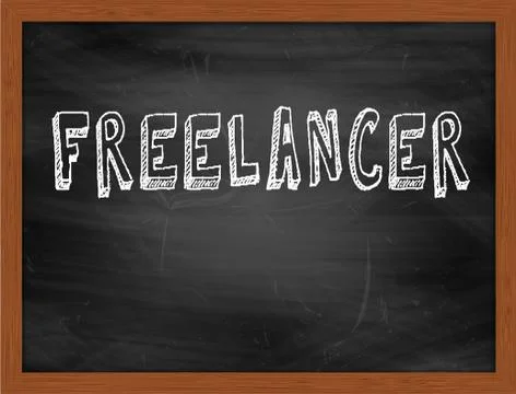 FREELANCER  hand writing text on black chalkboard Stock Illustration