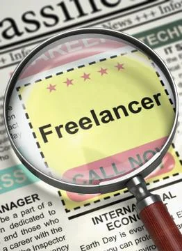 Freelancer Join Our Team. 3D Stock Illustration