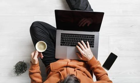 Freelancer with laptop Stock Photos