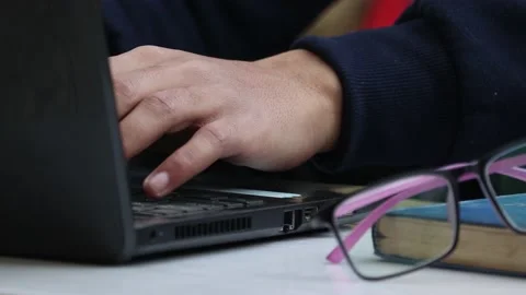 Freelancer man working on computer at home. Stock Footage 143627356
