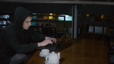 Freelancer Programming and Drinking Tea Stock Footage 105288649