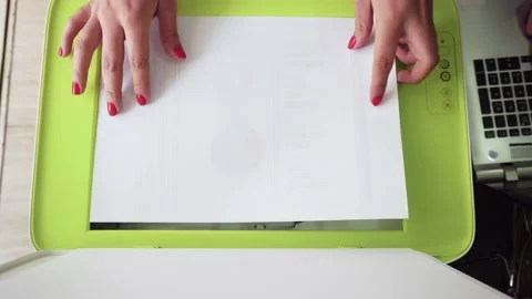Freelancer  scanning documents in printer Stock Footage 135026299