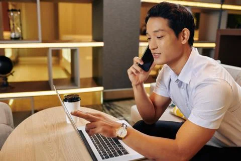 Freelancer specifying details Stock Photos