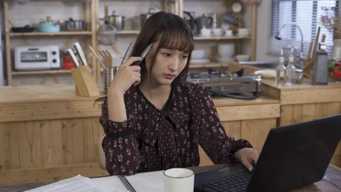 Freelancer staring at the computer screen Stock Footage 171161091