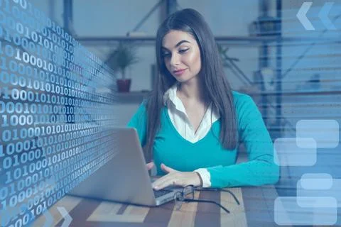 Freelancer at the table Stock Photos