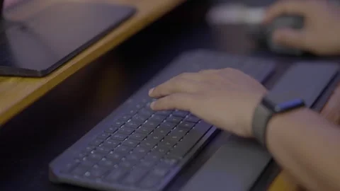 Freelancer Typing on Keyboard — Productivity and Work Concept, 4K Time-Lapse Stock Footage 319937637