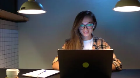 Freelancer typing at laptop keyboard during smart working online Video stock 225054565