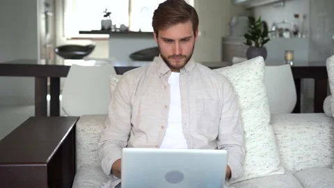 Freelancer using laptop, entrepreneur working distantly typing on notebook Stock Footage 154796245