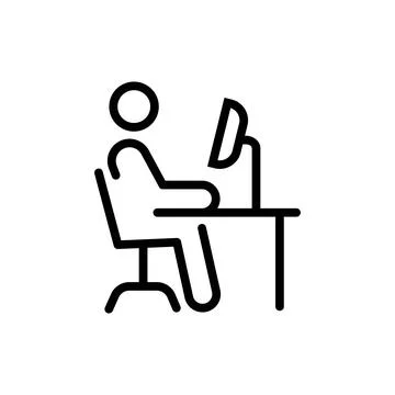 Freelancer vector icon. Editable stroke, Vector illustration Stock Illustration