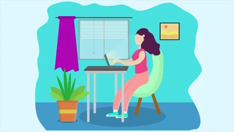 Freelancer woman Stock Footage 313643138