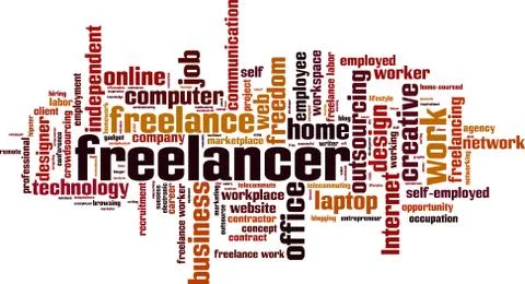 Freelancer word cloud Stock Illustration