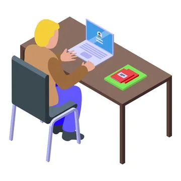 Freelancer work icon isometric vector. Computer freelance Stock Illustration