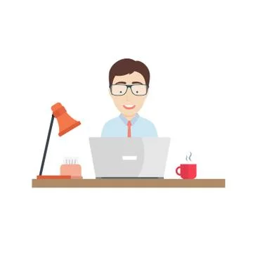 Freelancer at Work Stock Illustration