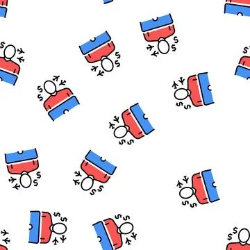 Freelancer working and travelling vector seamless pattern Stock Illustration