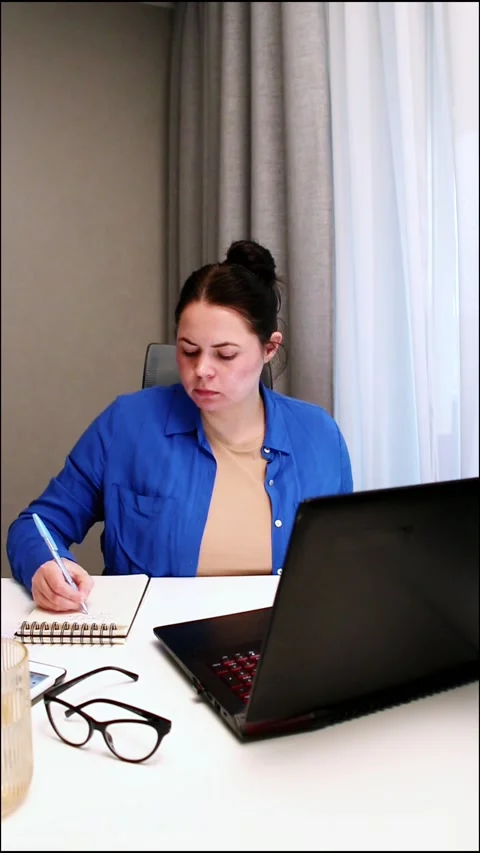 Freelancer working on digital project from home office. Flexible freelance Stock Footage 326197248