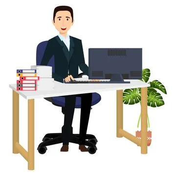 Freelancer working freelance workspace Stock Illustration