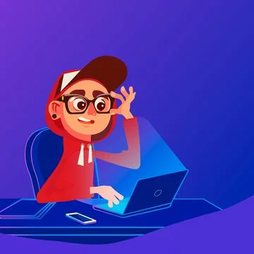 A freelancer working at home. Creative landing web page design template banner Stock Illustration