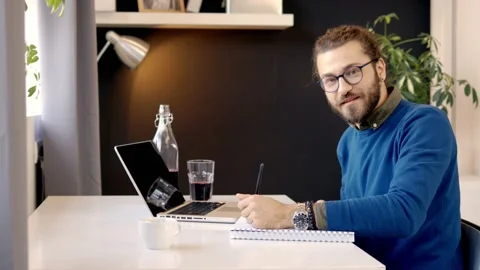 Freelancer working from home. Stock Footage 141375338