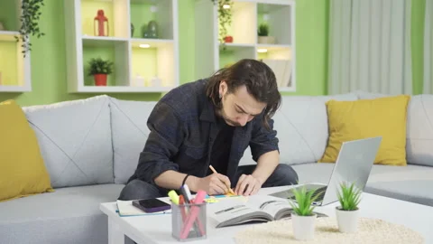 Freelancer working from home in a hurry. Stock-Footage 236549696