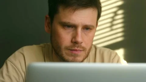 Freelancer working from home office browsing internet Stock Footage 296550660