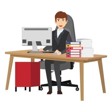 Freelancer working on home office Stock Illustration