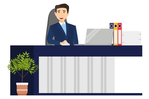 Freelancer working on home office workspace Stock Illustration