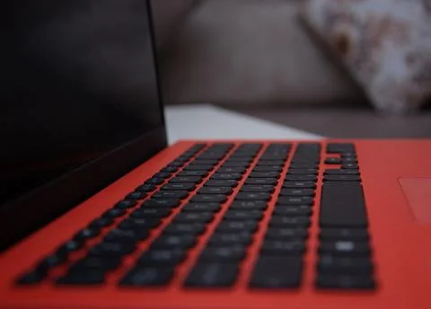 Freelancer working from home using laptop at home Stock Photos