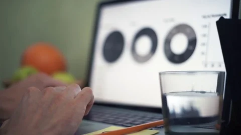 Freelancer working at home. Young man using laptop in cafe. Stock Footage 82936308