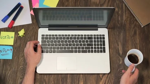 Freelancer working on the laptop Video stock 70020232