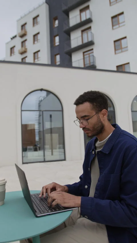 Freelancer Working Outside Stock Footage 320005852