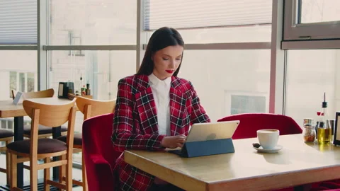 Freelancer Is Working Remotely From Cafe Stock Footage 169411764