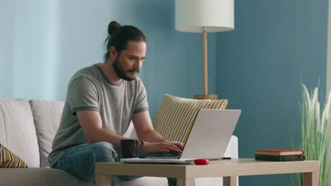 Freelancer Working Routine at Home Vídeo Stock 133373672