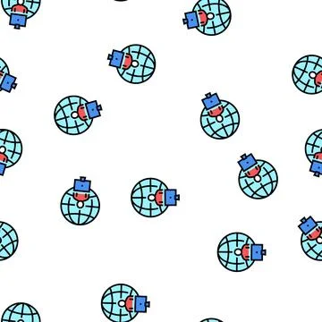 Freelancer working world vector seamless pattern Stock Illustration