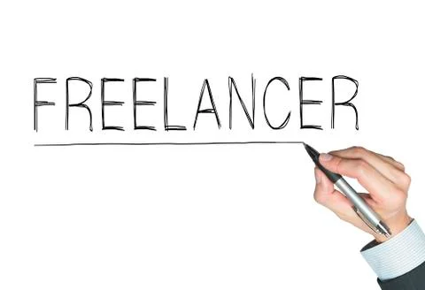 Freelancer written by hand Stock Photos