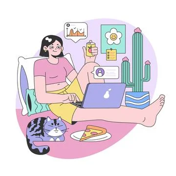 Freelancer's day concept. Flat vector illustration Illustrazione stock