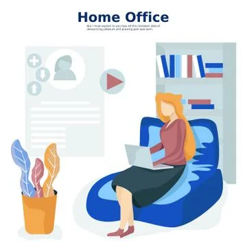 Freelancers work from home, related to programming, management and working Stock Illustration