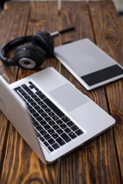 Freelancer's work table Stock Photos